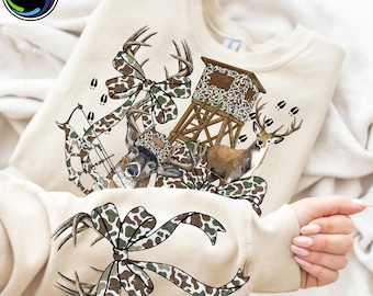 Preppy Camo Bow PNG, Deer Hunting Png, Duck Hunter Sublimation, Coquette Hunting Shirt PNG, Girl Fall Camo Bow PNG, Hunting Season Design