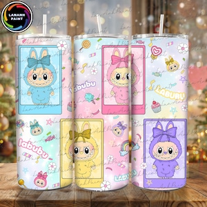 Funny Cartoon Character Tarot Card Wrap Design Png, Cute Doll 20Oz Tumbler Design, Trending Pink Cartoon Character Design, Digital Download