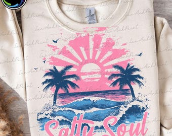 Summer Salty Soul Png, Beach Vibes Png, Aesthetic Summer Png, Trendy Summer Png, Beach Png, Funny Sarcastic Png, Summer Vibes Png