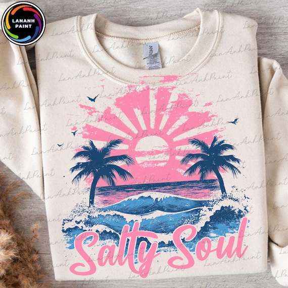 Summer Salty Soul Png, Beach Vibes Png, Aesthetic Summer Png, Trendy Summer Png, Beach Png, Funny Sarcastic Png, Summer Vibes Png