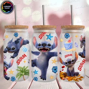 Blue Monster 16oz Glass Can Wrap, Blue Cartoon 16 oz Glass Can Png, Cartoon Live Action Glass Can Wrap, Sublimation Design, Digital Download
