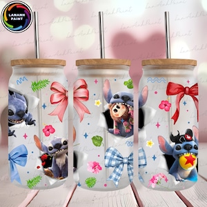 Blue Monster Character 16oz Glass Can Wrap, Cartoon 16 oz Glass Can Png, Movie Carton Live 16 oz Libbey Glass Can Wrap, Sublimation Design
