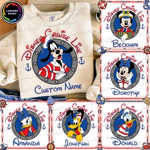 Personalized Mouse & Friends Cruise 2025 Png, Mirror Princess Png, Bundle Cartoon Cruise Line Png, Family Trip Png, Family Vacation Png
