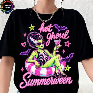 Summer Goth Summerween PNG, Hot Ghoul Summer Design, Halloween Pool Float Girl Png, Digital Download