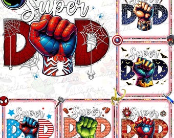 Bundle super papa Png, Meilleur papa de tous les temps, Png pour la paternité, Png pour la vie de papa, Fête des pères super-héros Png, Design de chemise pour papa, Cadeau pour père Png