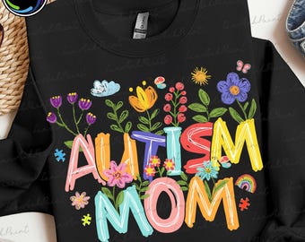 Mamá con autismo retro (Png), Mamá con autismo con flores silvestres (Png), Mamá con autismo (Png), Mamá orgullosa con autismo (Png), Concienciación sobre el autismo (Png), Crezcamos juntos (Png)