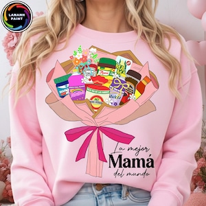 La Mejor Mama del Mundo png, retro madre png, bloemen topper multipack mama png, gelukkige Moederdag, cadeau voor latina moeder, grappige moeder png