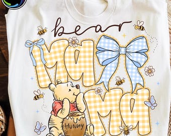 Osa Mamá Coqueta PNG, Diseño de Oso de Miel para el Día de la Madre, Camiseta Linda para Mamá Sublimación PNG, Regalo de Osa Mamá Descarga Digital