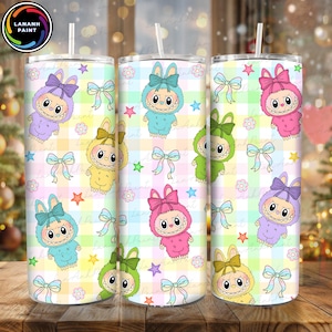 Funny Cartoon Character Wrap Design  Png, Doll Cartoon Character 20oz Skinny Tumbler Wrap PNG, Cute Doll Tumbler Png, Gift for Kids