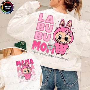 Two Side Funny Cartoon Png, Mama Pink Cartoon Character Png, Mama Coquette Bow Png, Cute Doll For Kids Girls Png, Perfect Gift for Kids