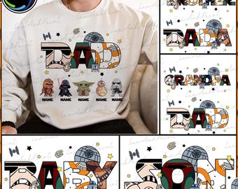 Dad And Baby Galaxy Space Movie Png Bundle, Custom Galaxy Movie Daddy Father Png, The Best Team Ever Png, Fathers Day Png, Superhero Png