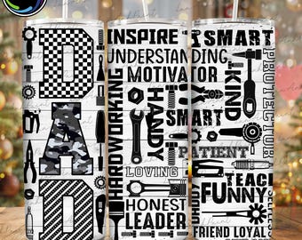 Fathers Day Tumbler Wrap PNG, For Dad Tumbler Wrap for Men, Dad 20oz Skinny Tumbler Wrap, Sublimation Design, Digital Download PNG