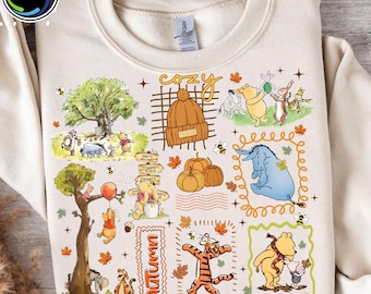 Fall Cartoon Pooh and Friends Png, Coquette Autumn PNG, Pumpkin Spice Fall Vibes PNG, Cute Coquette Pumpkin PNG, Trendy Fall Png
