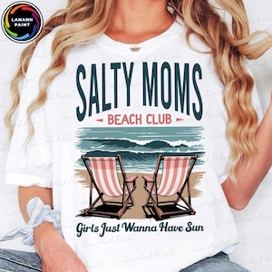 Retro Beach Girl Png, Retro Salty Moms Beach Club Png, Trendy Summer Vibes Png, Aesthetic Beach Shirt Design Png,Funny Sarcastic Mama Png