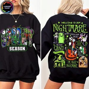 Horror Movie Halloween PNG, Two Sides Cartoon Character Design, Preppy Coquette Spooky Season PNG, Halloween Shirt Digital Download