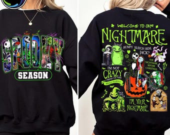 Horror Movie Halloween PNG, Two Sides Cartoon Character Design, Preppy Coquette Spooky Season PNG, Halloween Shirt Digital Download
