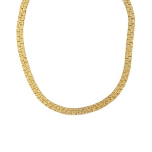 1990s Vintage gold plated flat textured chain rapper hip hop nicki minaj cardi b statement chunky short minimalist boho bohemian necklace