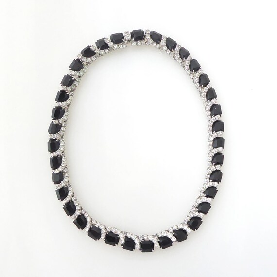 1980s Vintage black rectangle rectangular clear r… - image 6