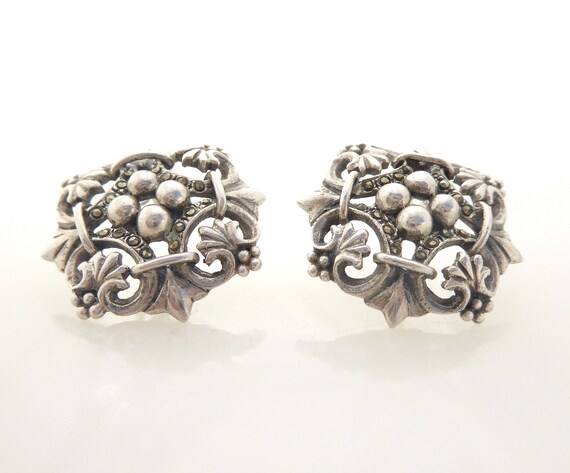1990s Vintage sterling silver and marcasite stone… - image 3