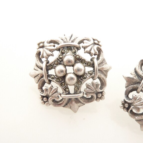 1990s Vintage sterling silver and marcasite stone… - image 4
