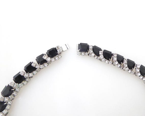 1980s Vintage black rectangle rectangular clear r… - image 5