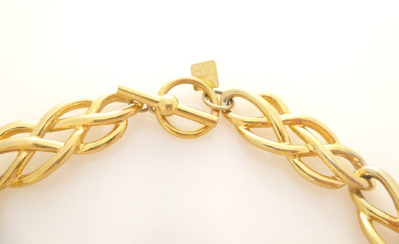 1980s Vintage Anne Klein gold shiny knot rope cut… - image 5