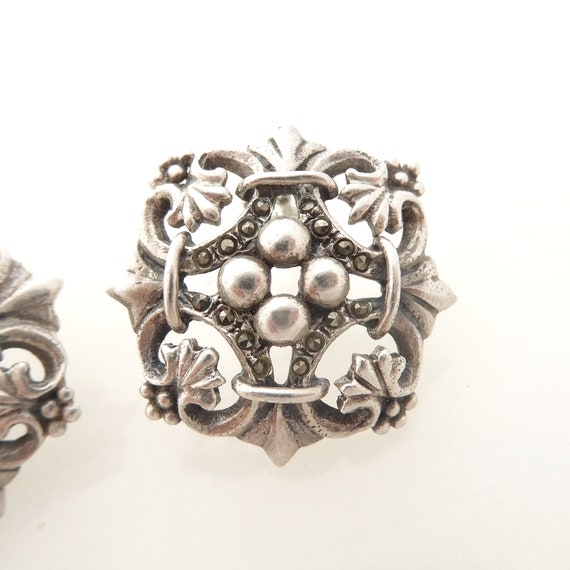 1990s Vintage sterling silver and marcasite stone… - image 5