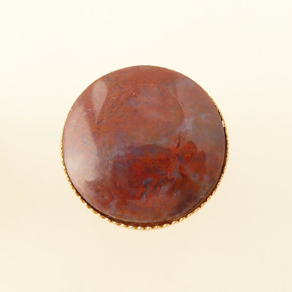 1950s Vintage red moss agate natural stone circle… - image 5