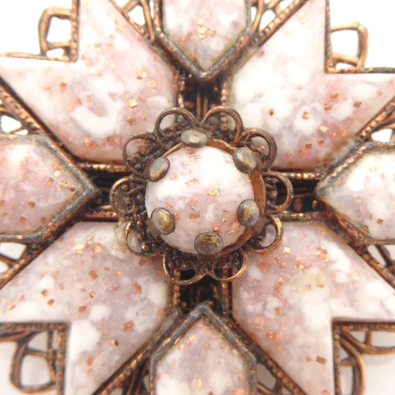 1950s or 1960s Copper glitter confetti white luci… - image 4