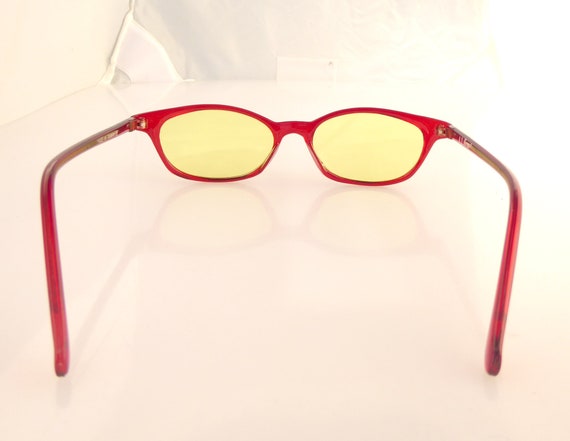 1990s Vintage AJ Morgan red transparent frame and… - image 4