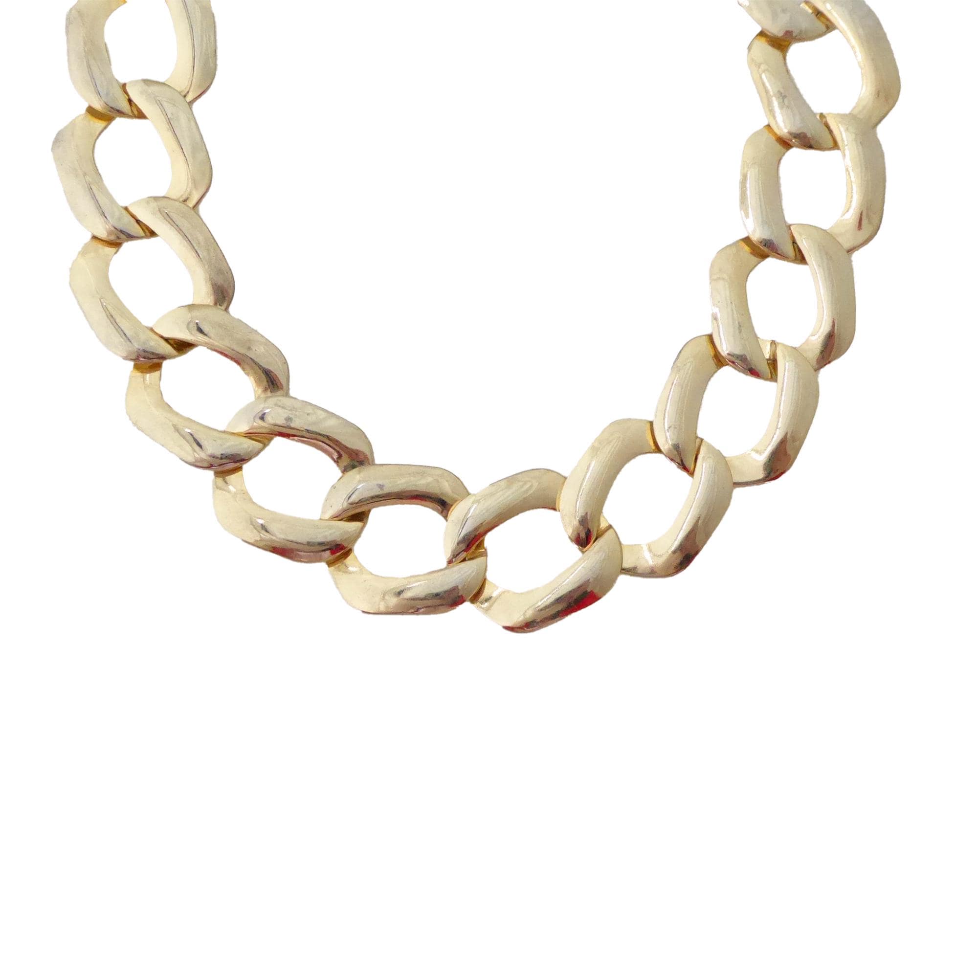 1980s Vintage Light Gold Wide Thick Chain Link Rapper Hip Hop