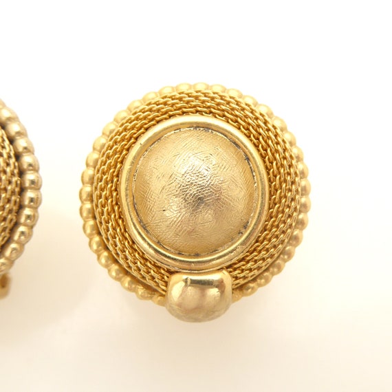 1980s Vintage matte brushed gold dome ball chain … - image 5