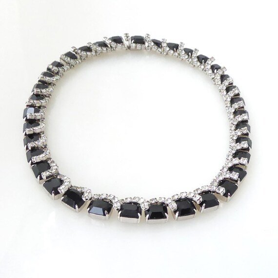 1980s Vintage black rectangle rectangular clear r… - image 3