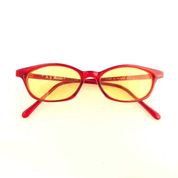 1990s Vintage AJ Morgan red transparent frame and… - image 7