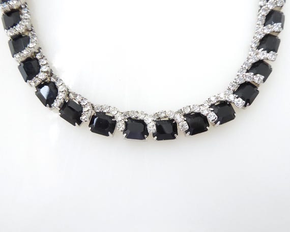 1980s Vintage black rectangle rectangular clear r… - image 4