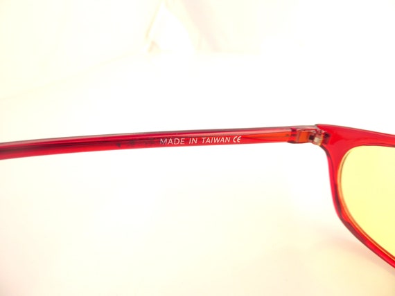 1990s Vintage AJ Morgan red transparent frame and… - image 6