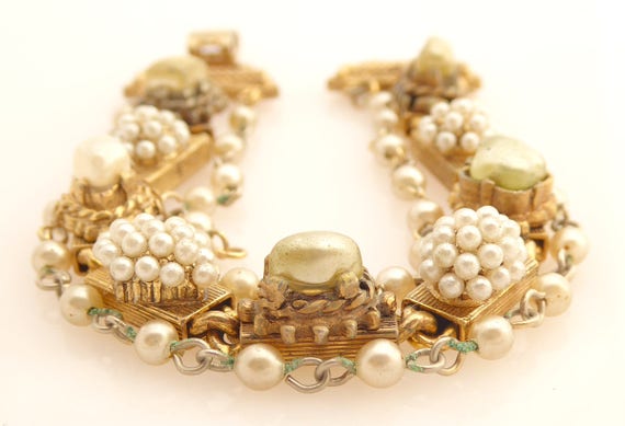 1950s Vintage pearl cluster, pearl cabochon, pear… - image 3