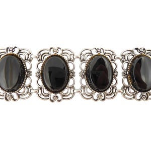 Broche Vintage En Hématite Cabochon - Style Bohème - Occasion Bon état
