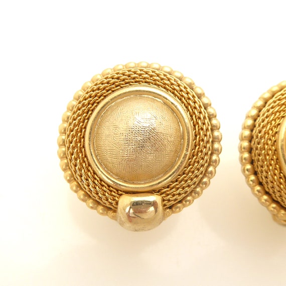 1980s Vintage matte brushed gold dome ball chain … - image 4