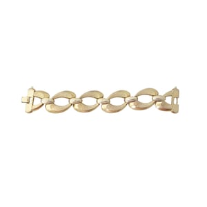 1970s Vintage Monet gold large oval chain link heavyweight thick retro chunky statement geometric hip hop rapper textured large bracelet