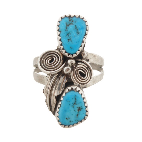 Colossal Vintage Native American Navajo Sky Blue Turquoise Sterling Silver Ring Colossal Vintage Native American Navajo Sky Blue Turquoise Sterling Silver Ring