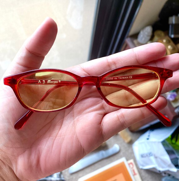 1990s Vintage AJ Morgan red transparent frame and… - image 9