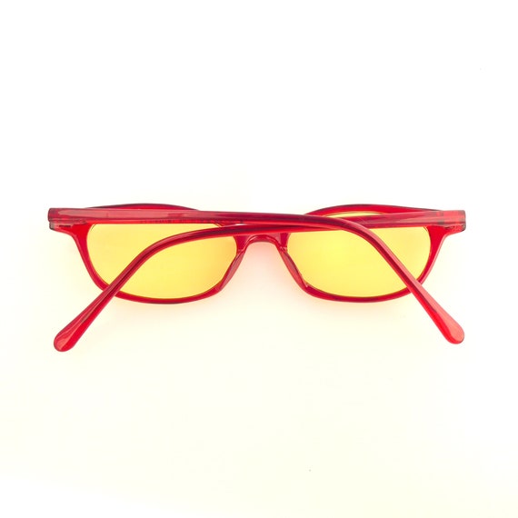 1990s Vintage AJ Morgan red transparent frame and… - image 8