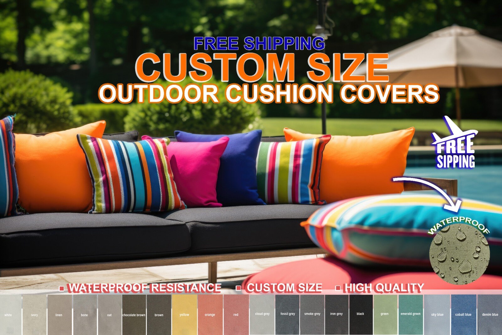 Outdoor Cushion Slipcovers Etsy