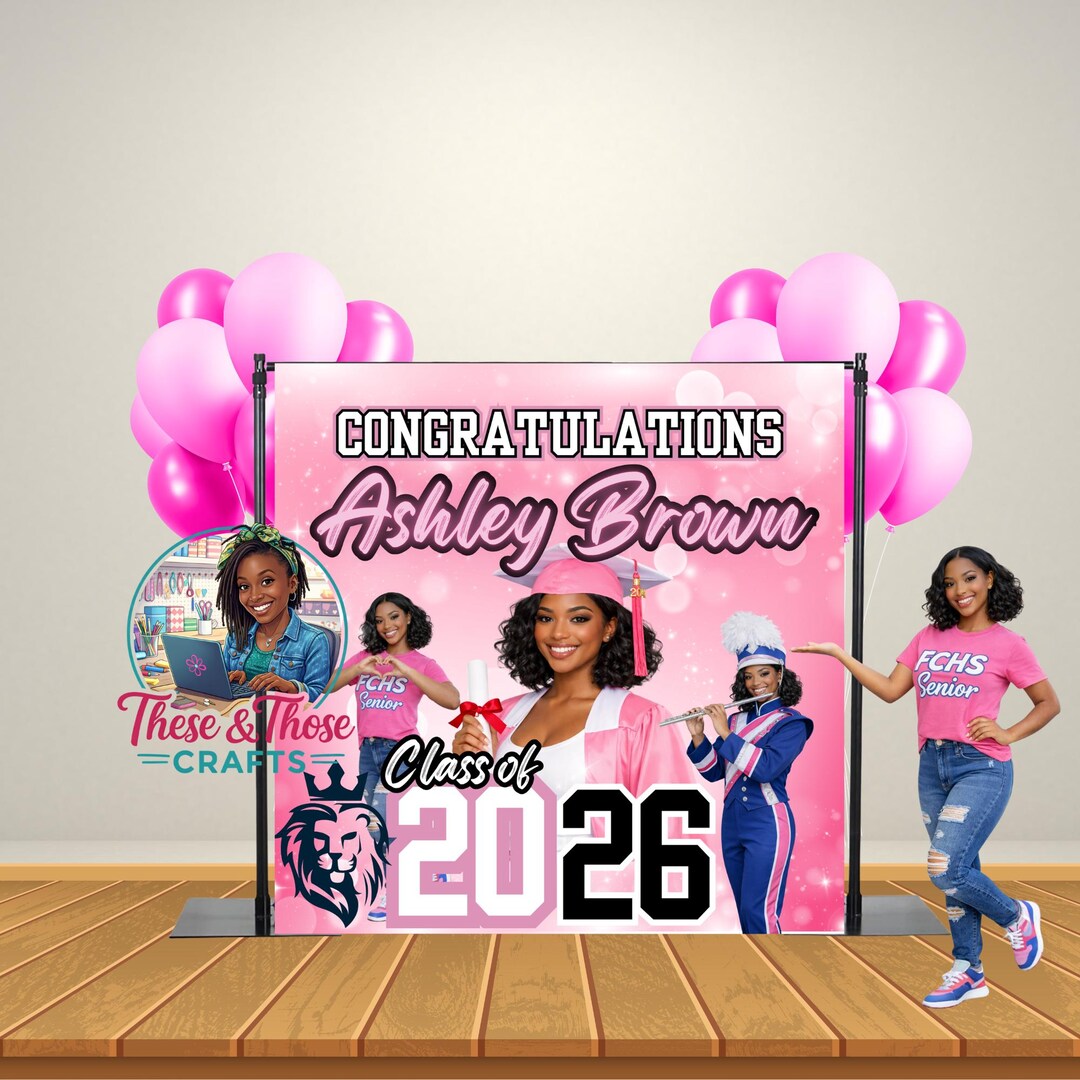 Custom Graduation Backdrop Template - Editable in Canva - Etsy