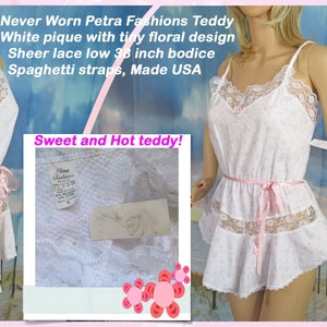 Teddy sz MED 38 busto, mai indossato Petra Fashions, bianco con ...