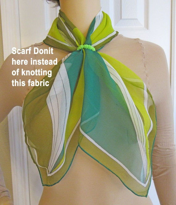 Vera sheer chiffon 26 inch square scarf, Chic gre… - image 2