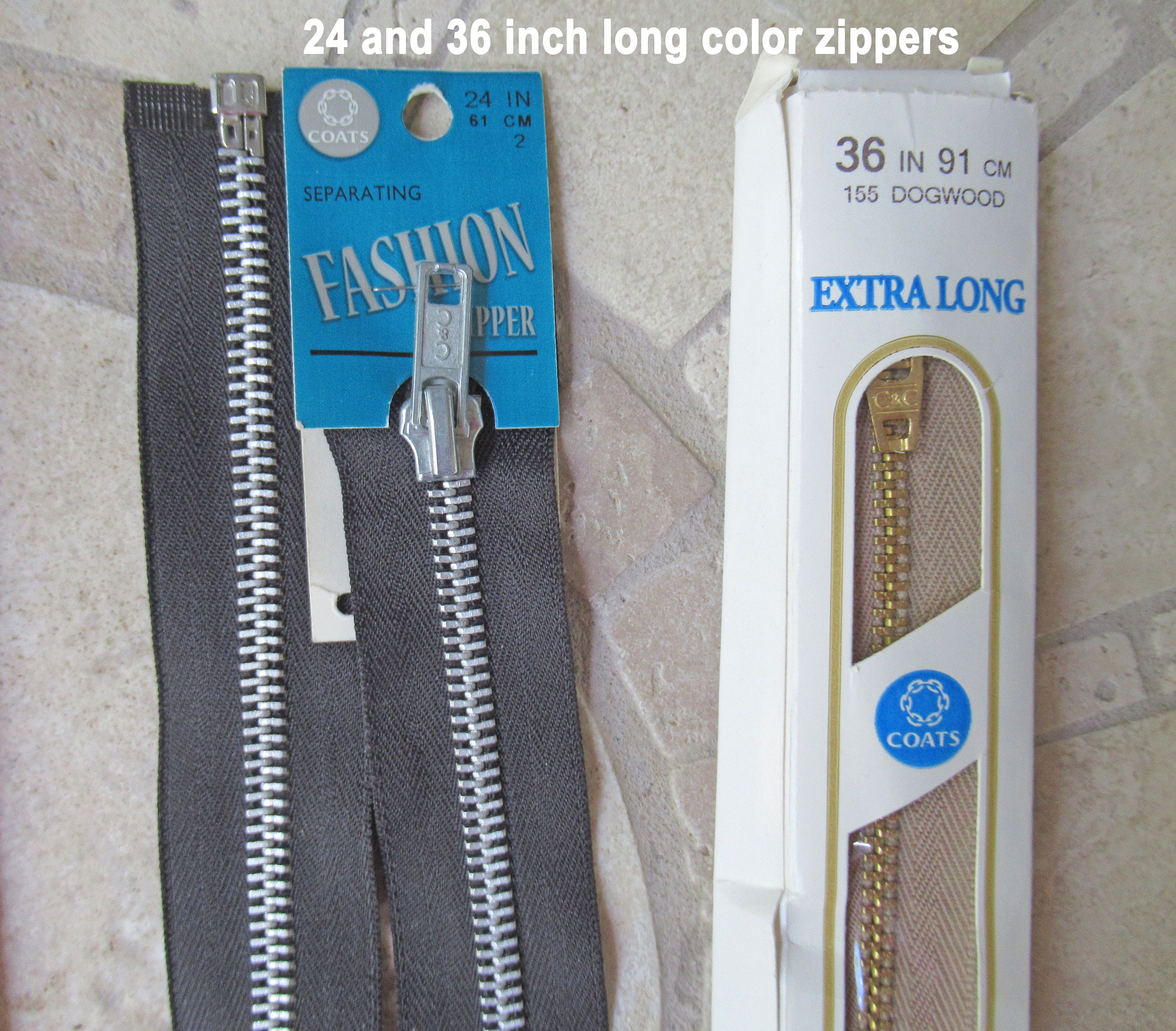 Lot of 5 Vintage Made in USA Metal Zippers for Sewing Hobby
