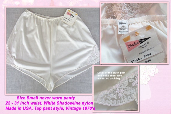 Sz Small Never Worn Panty, 22 31 Inch Waist, White Shadowline