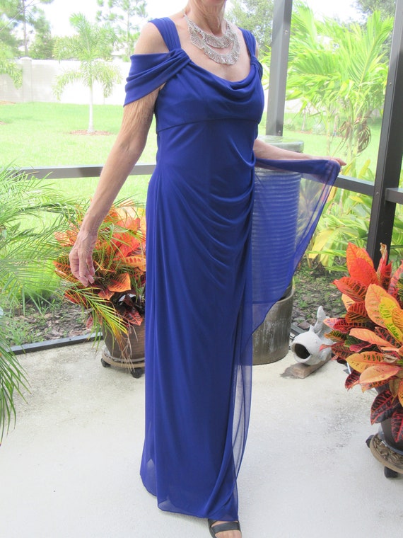 Vintage Alex Evenings Cold Shoulder Style Long Formal Dress Etsy